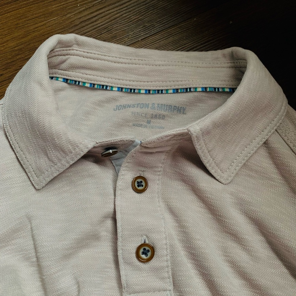 Johnston & Murphy Tan Polo Shirt Soft Cotton Blend